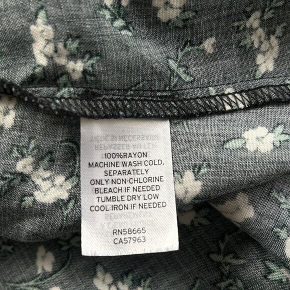 Abound Black Floral Long Sleeve Mini Dress Size Large - Picture 6 of 7